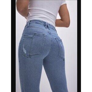 NWT Good American GOOD LEGS STRAIGHT JEANS GSPFH941T Size 10/30 Inseam 27.5"